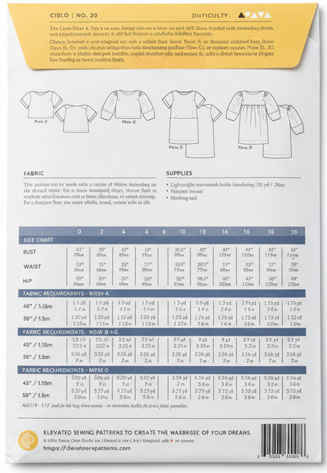 Cielo Top + Dress - Size 0-20 - Closet Core Patterns