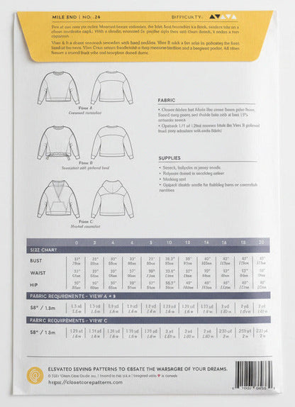 Mile End Sweatshirt- Size 0-20 - Closet Core Patterns