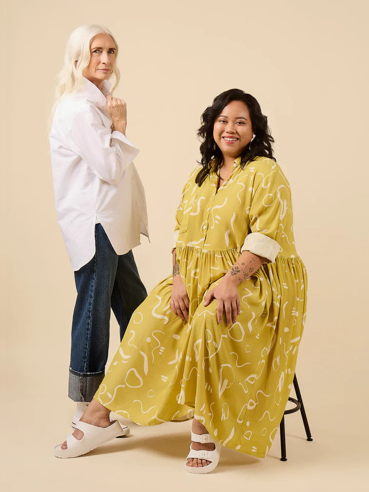 Jenna Button-Up Shirt & Dress - Size XXS-4X - Closet Core Patterns
