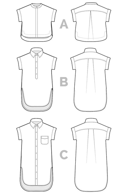 Kalle Shirt + Shirtdress - Size 0-20 - Closet Core Patterns