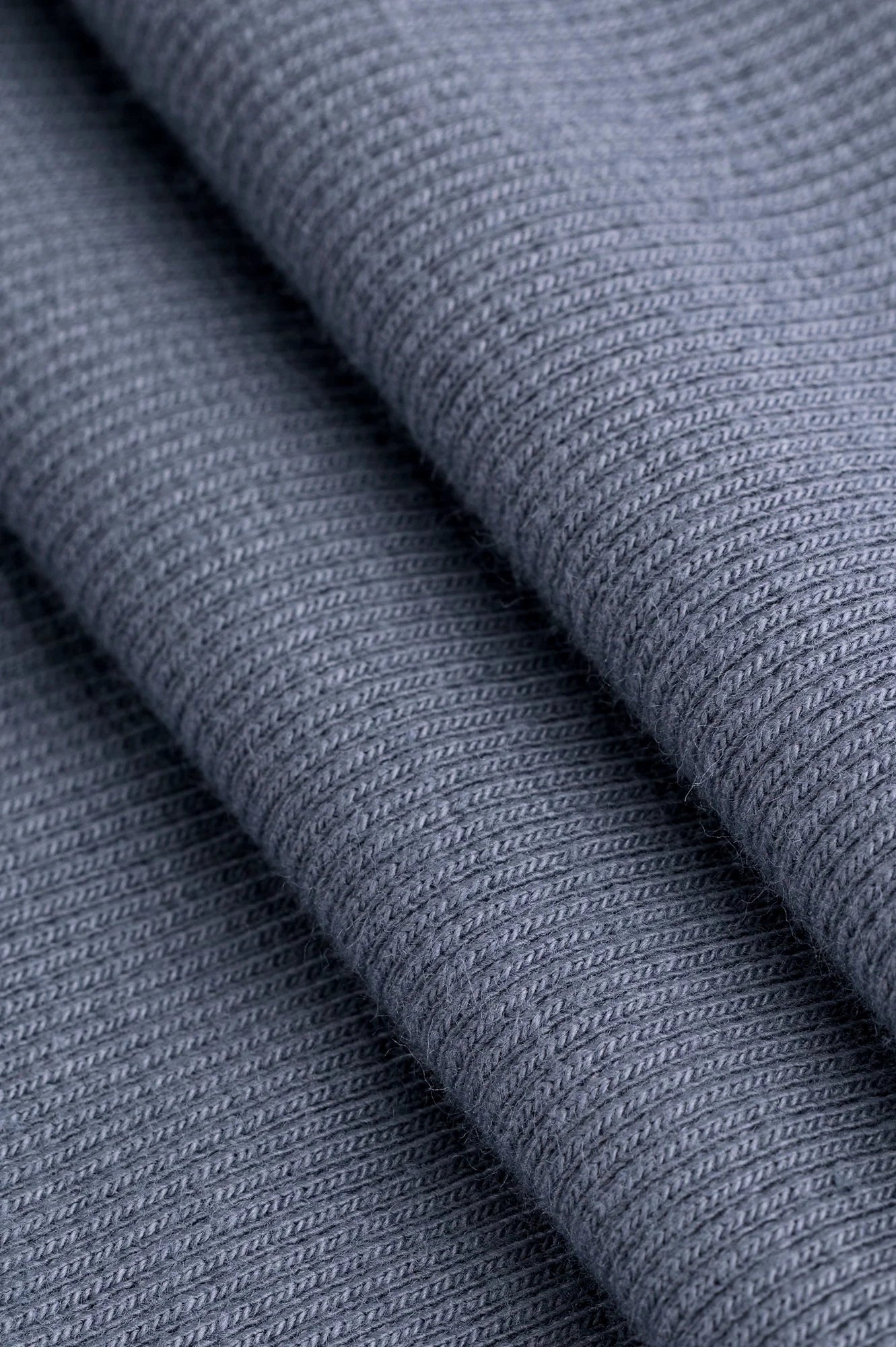 Midweight Organic Cotton 2x1 Rib Knit - Grey (Deadstock) (Per ½ Meter)