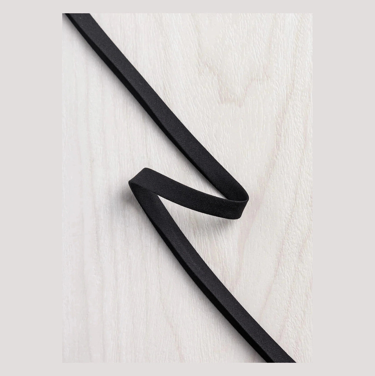 Double-Fold Cotton Poplin Bias Tape 10mm - (3/8") Wide - Black (Per ½ Meter)