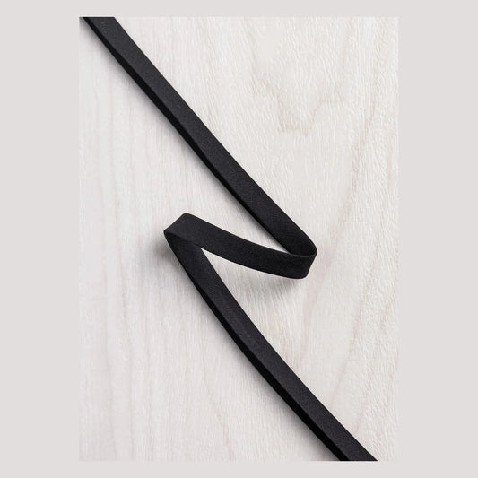 Double-Fold Cotton Poplin Bias Tape 10mm - (3/8") Wide - Black (Per ½ Meter)