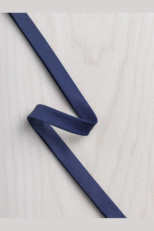 Double-Fold Cotton Poplin Bias Tape 10mm - (3/8") Wide - Navy (Per ½ Meter)