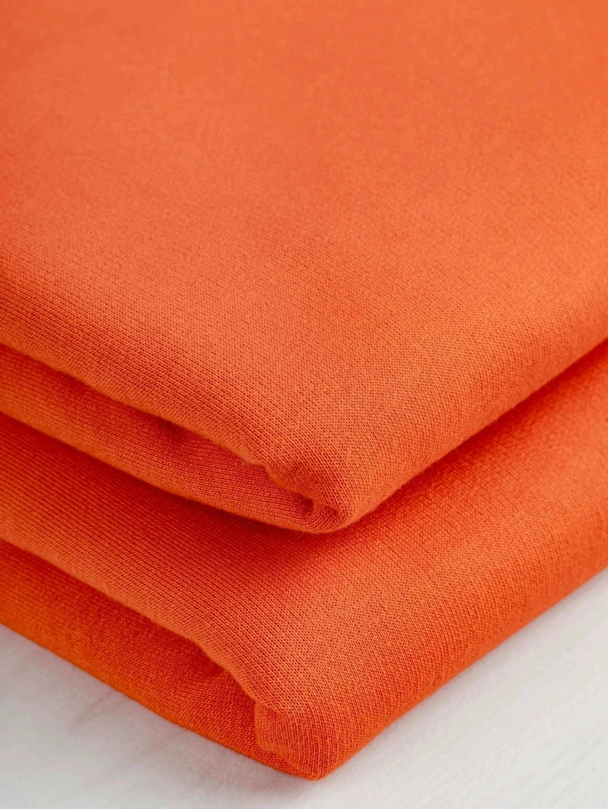 Organic Cotton Fleece - Orange (Per ½ Meter)