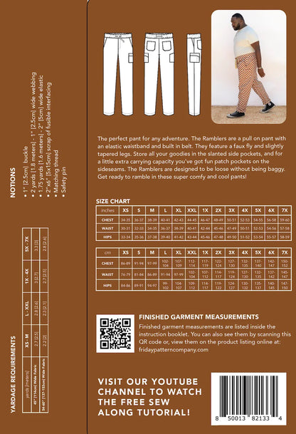 Rambles Pants - Sizes XS-7X- Friday Pattern Company