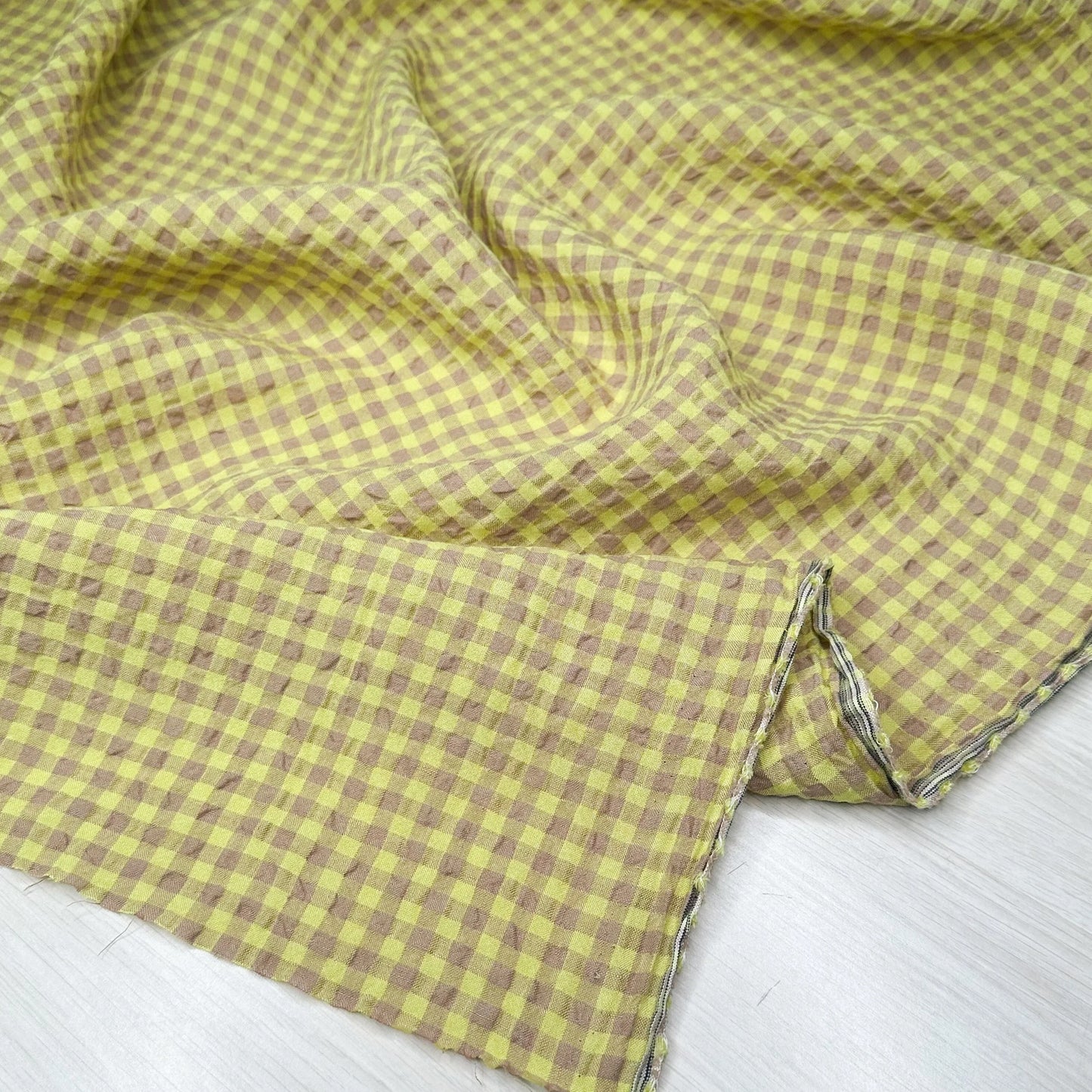 Sutton - Natural & Lime | Linen & Rayon (Per ½ Meter)