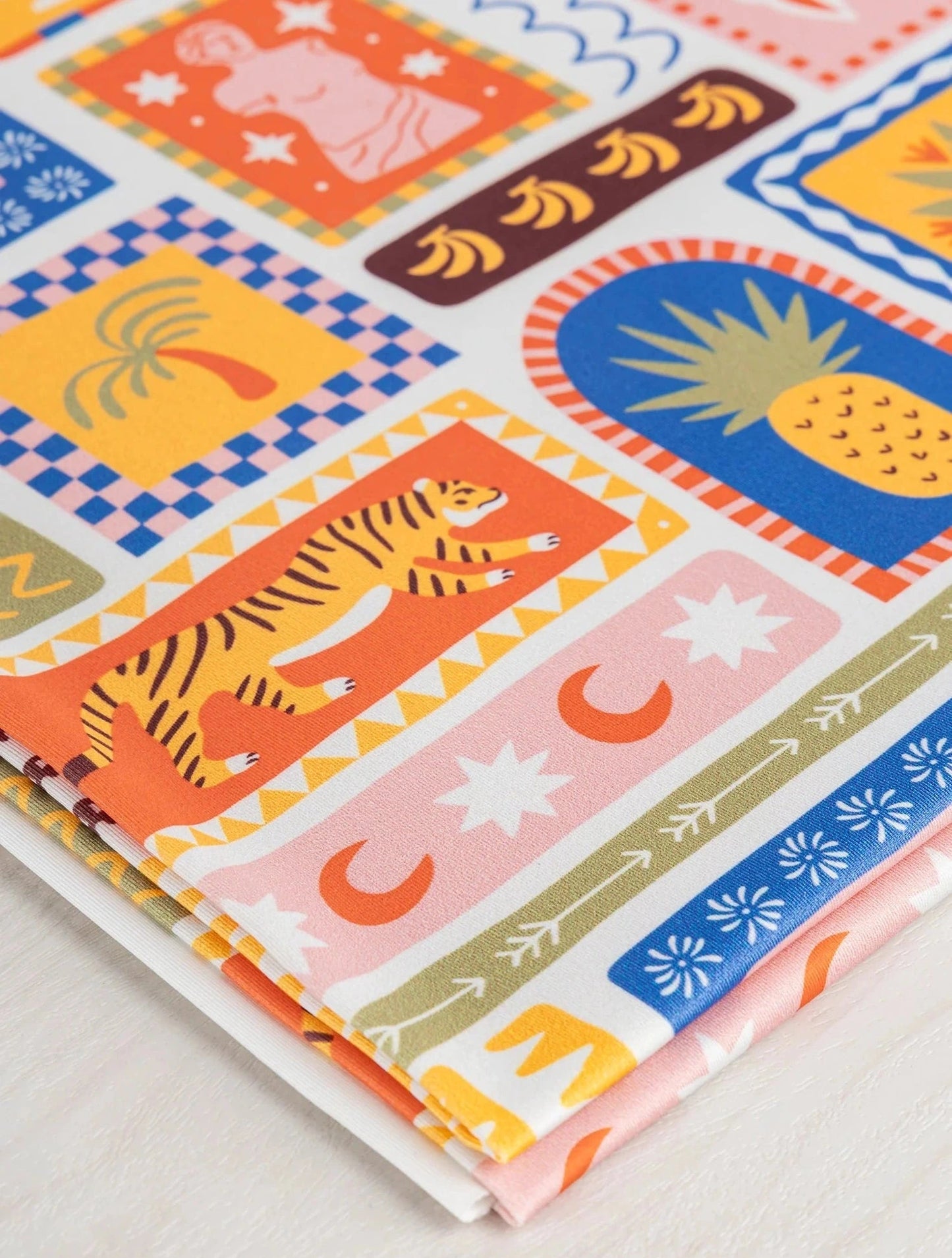 Summer Adventure Tile Print Recycled Swim Knit (Per ½ Meter)