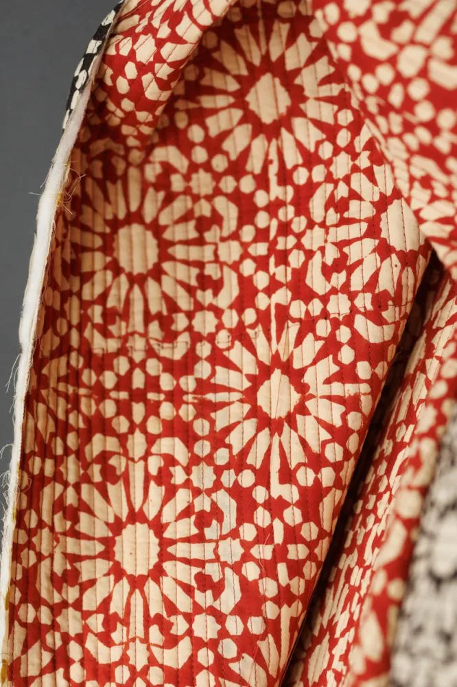 Black/Red Papercut Quilted Indian Cotton - Merchant & Mills (Per ½ Meter)