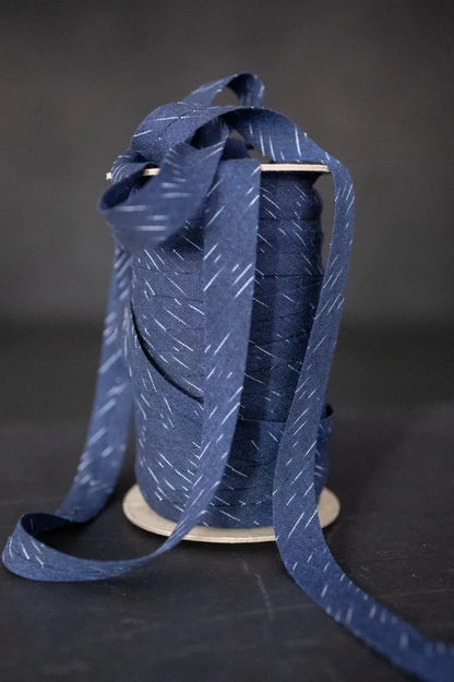Bias Binding Indigo Snow - 2cm Wide (Price Per 1 Meter)