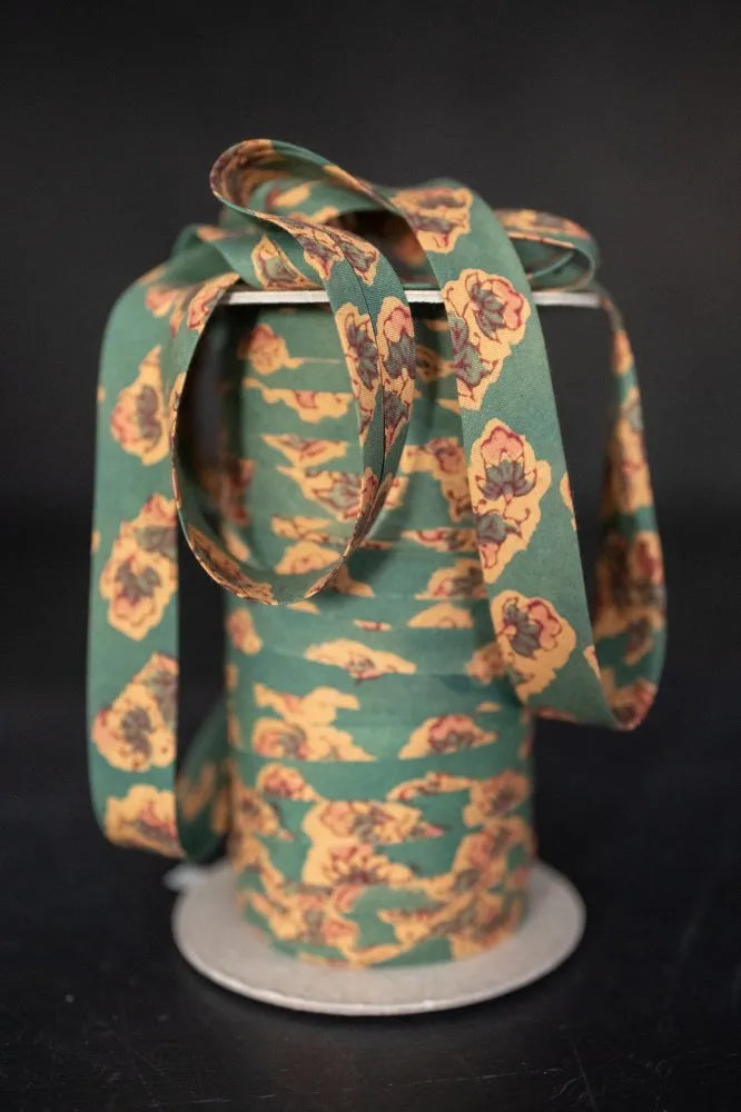 Bias Binding Jardin Azure - 2cm Wide (Price Per 1 Meter)