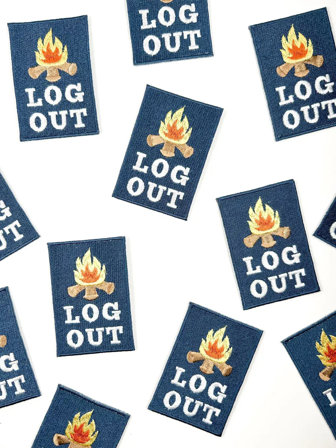 Log Out - Embroidered Iron-On Patch