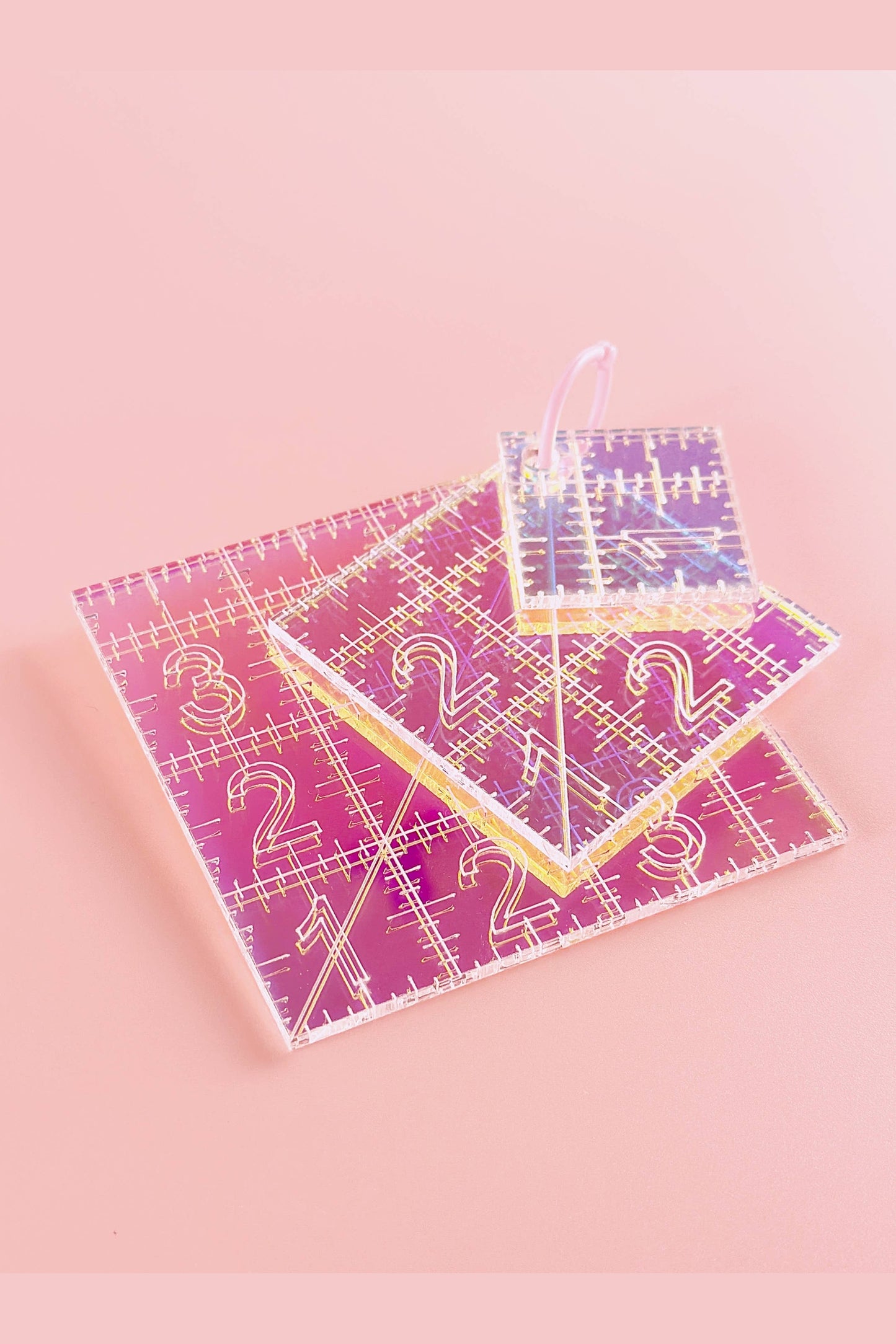 Mini Iridescent Quilting Ruler Set – 3 Pieces