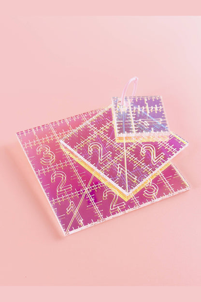 Mini Iridescent Quilting Ruler Set – 3 Pieces