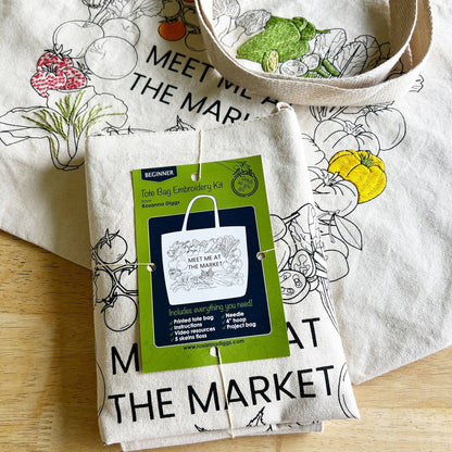 Meet Me at the Market - Tote Bag Embroidery Kit