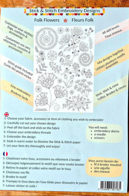 Stick and Stitch Embroidery by Corinne Lapierre (Folk Birds or Folk Flowers)