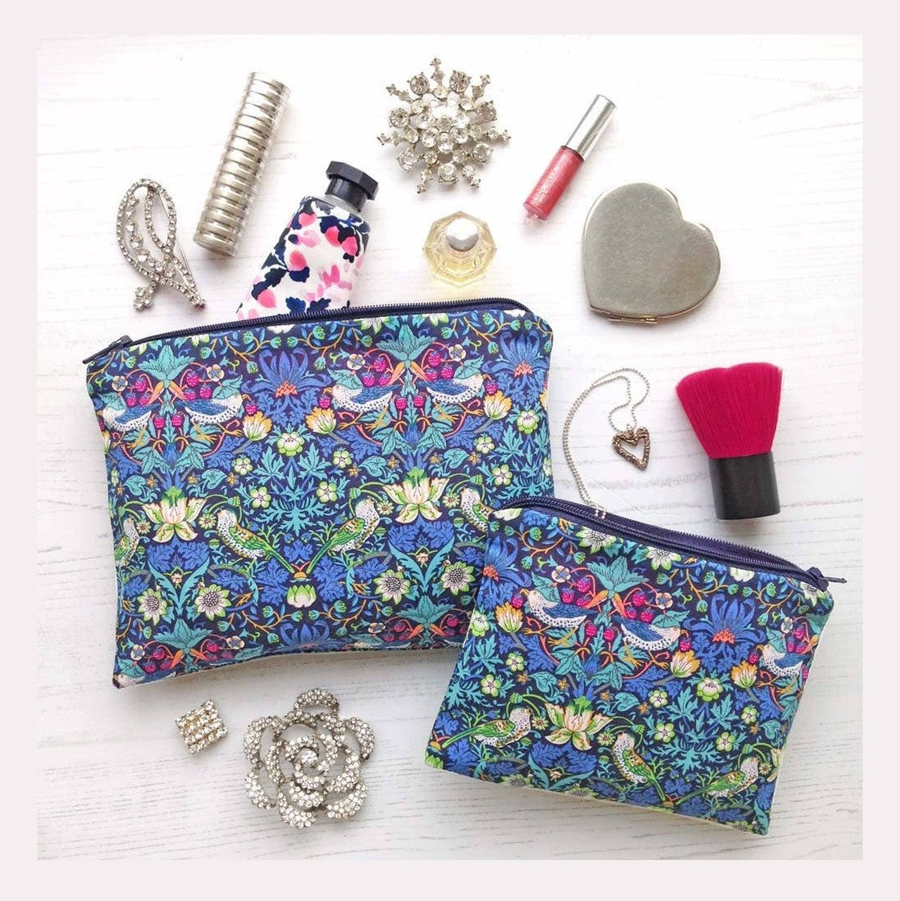 Liberty Tana Lawn Mixed Colours Make-Up & Coin Purse Kit