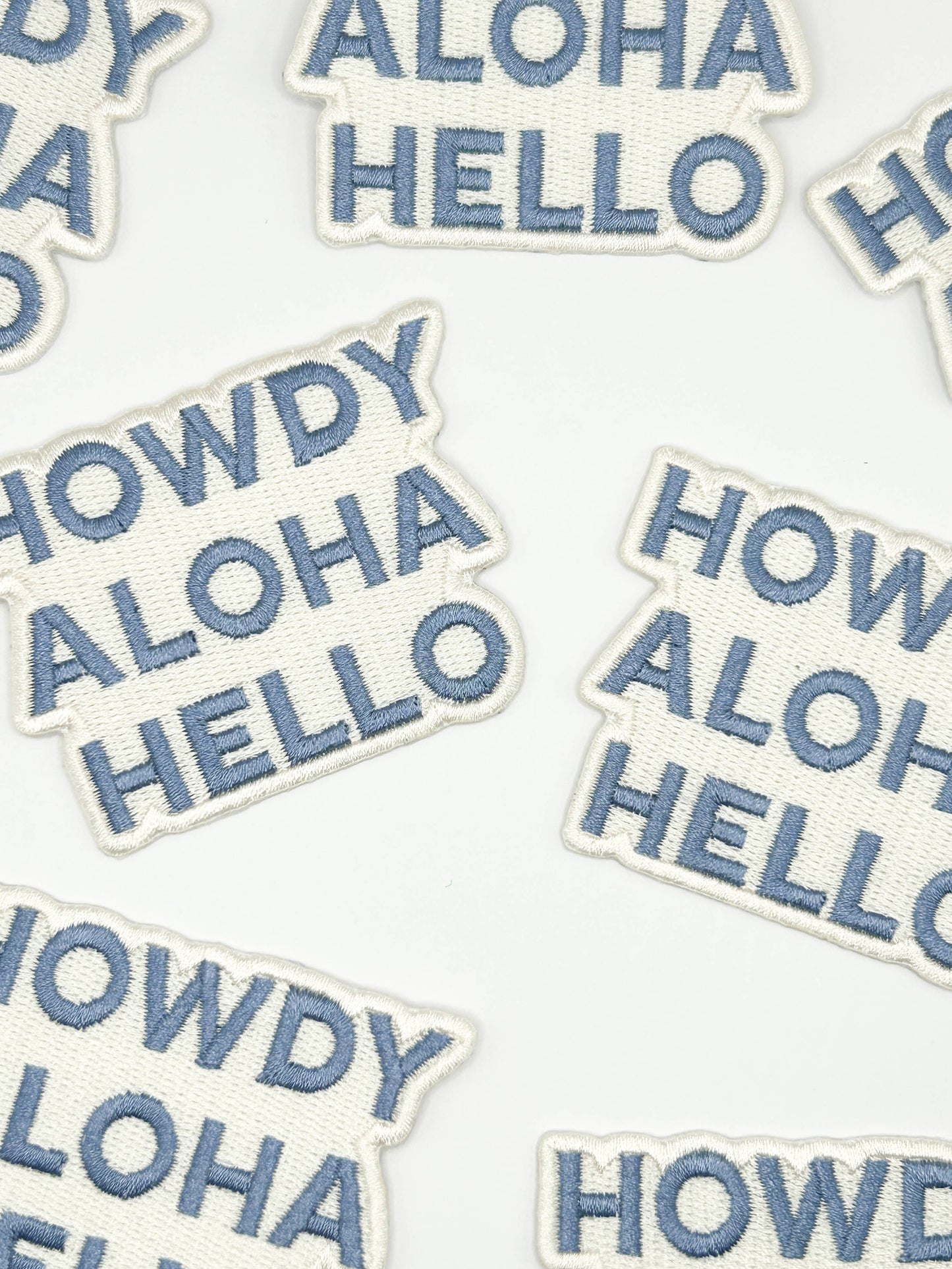 Howdy Aloha Hello - Embroidered Iron-On Patch