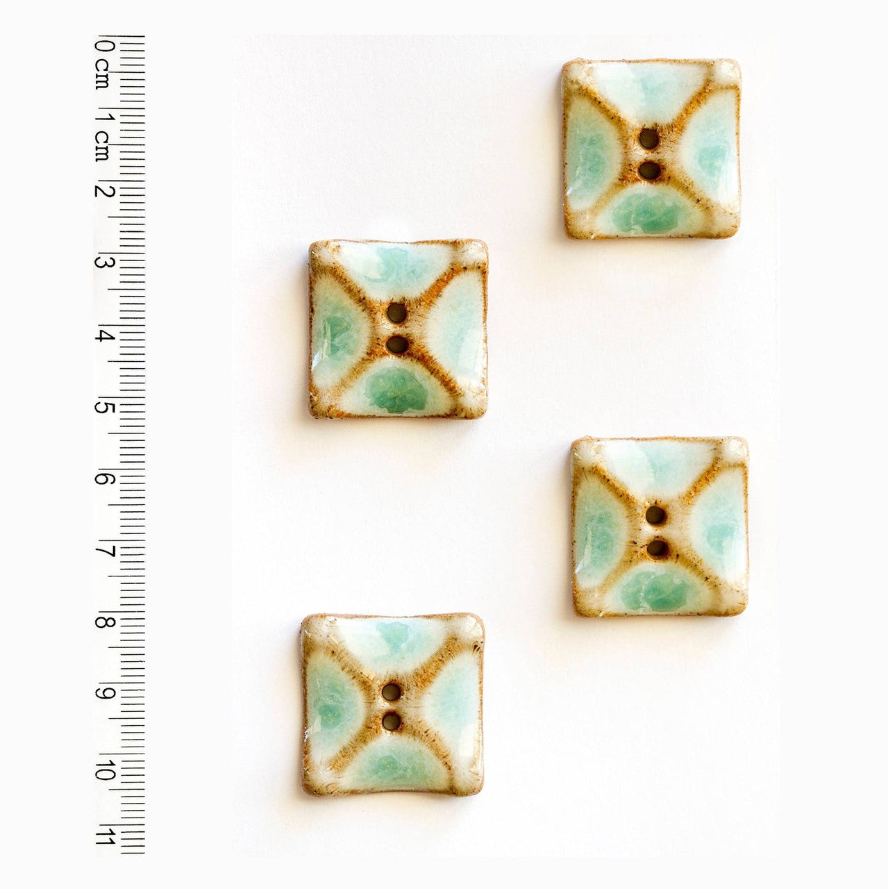 Square Turquoise Buttons (set of 4)