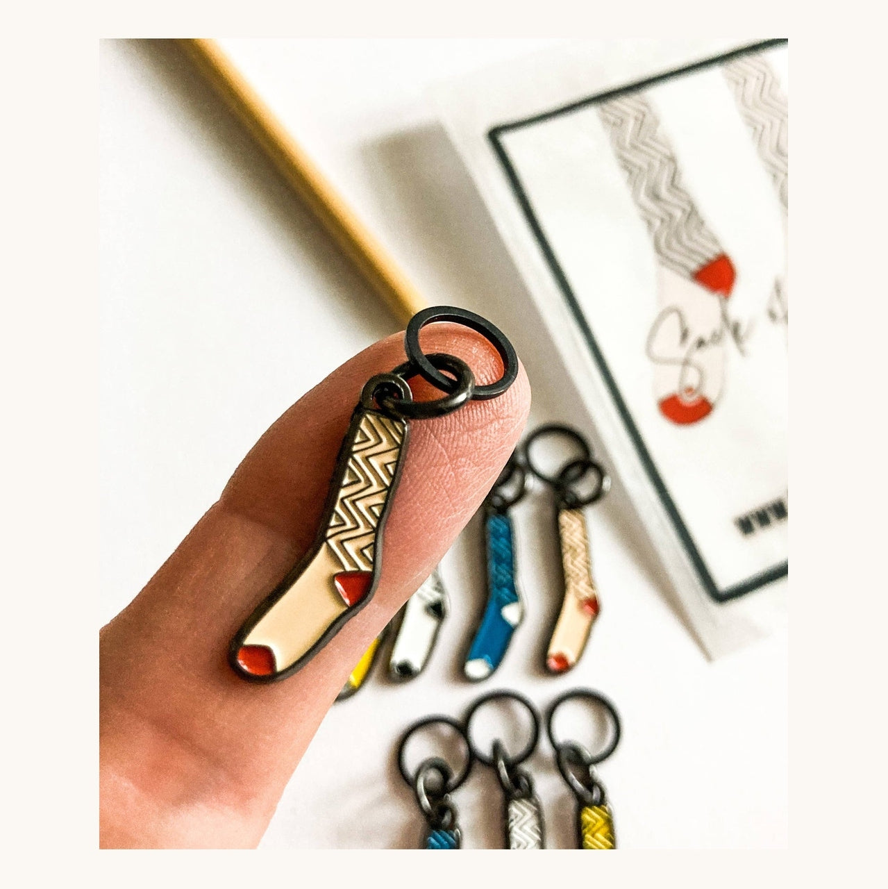 Sack of Socks” Enamel Stitch Markers (8-Pack)