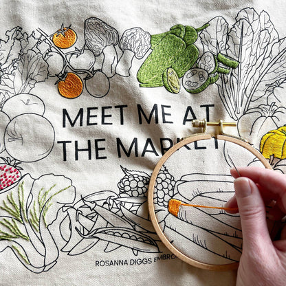 Meet Me at the Market - Tote Bag Embroidery Kit