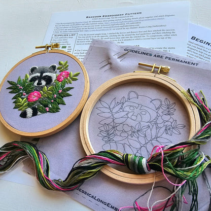 Raccoon - Hand Embroidery Kit