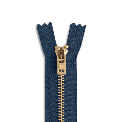 YKK #5 - 9" Brass Jean Zipper (Various Colours)