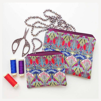 Liberty Tana Lawn Mixed Colours Make-Up & Coin Purse Kit