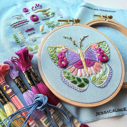 Beginner Butterfly Sampler- Embroidery Kit