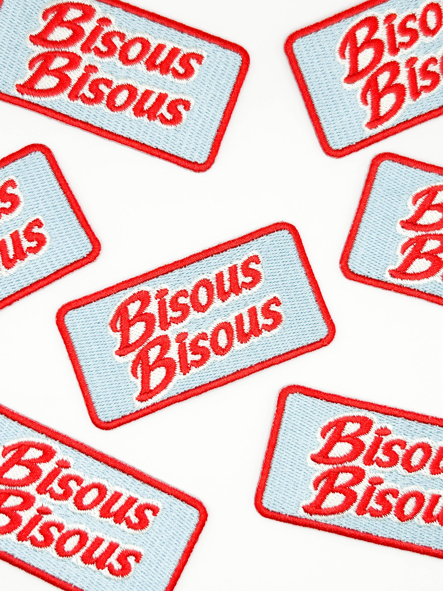 Bisous Bisous - Embroidered Iron-On patch