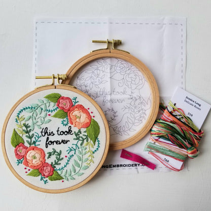 Delicate Roses - Beginner Embroidery Kit