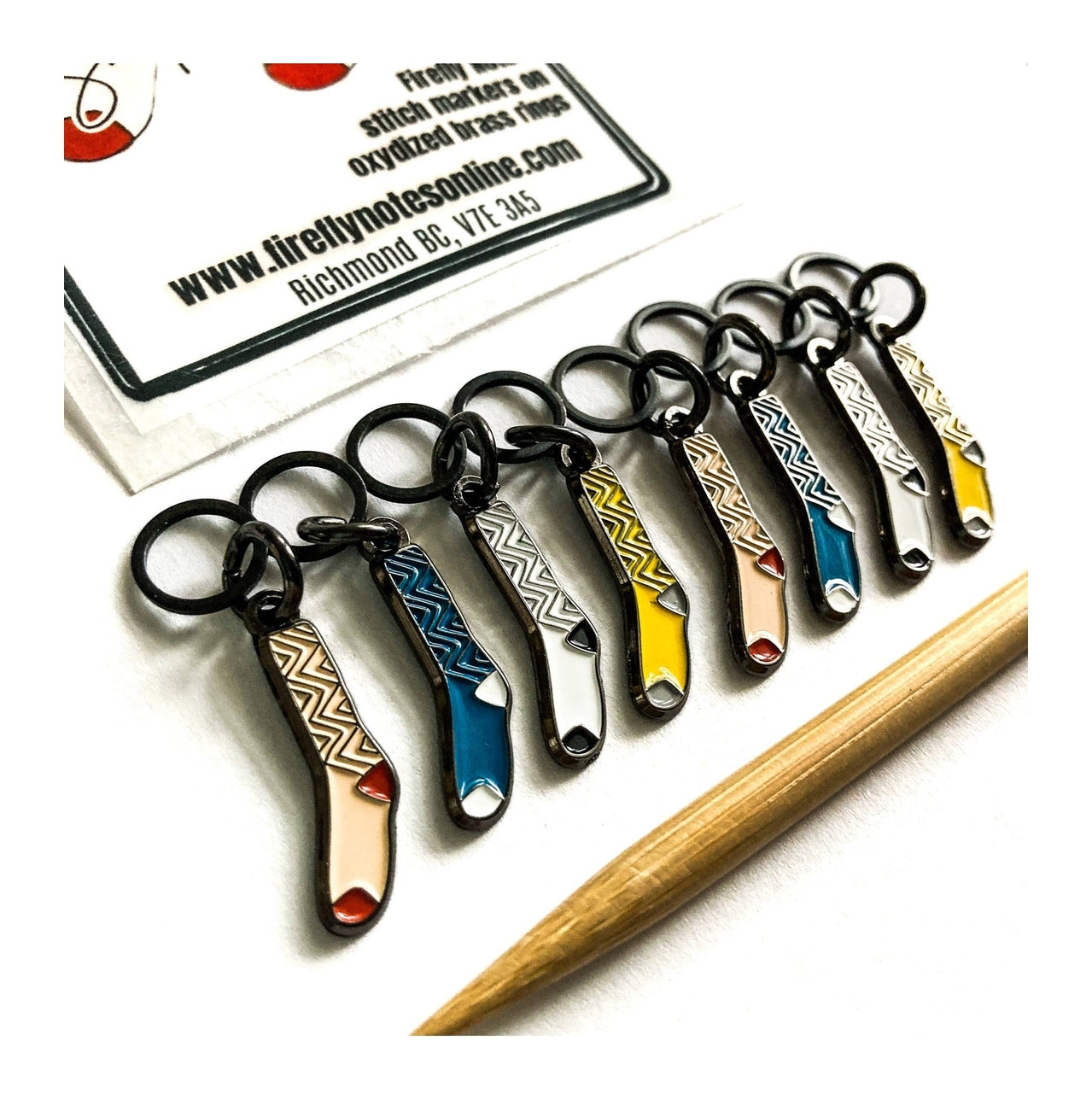 Sack of Socks” Enamel Stitch Markers (8-Pack)