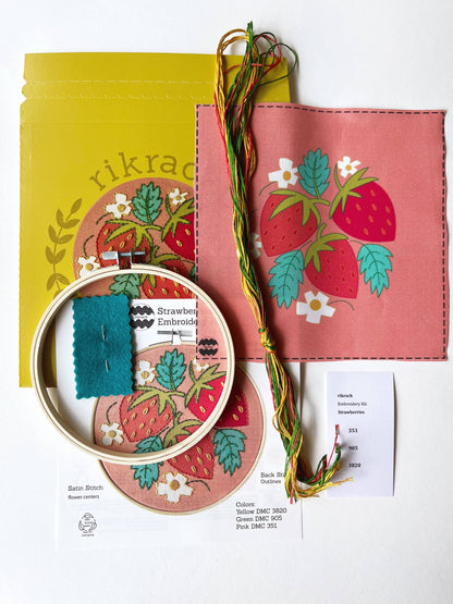 Strawberries - Embroidery Kit - Beginners