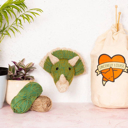 Mini Triceratops Head Knitting Kit by Sincerely Louise