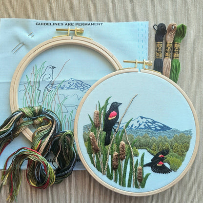 Red-Winged Blackbirds - Embroidery Kit
