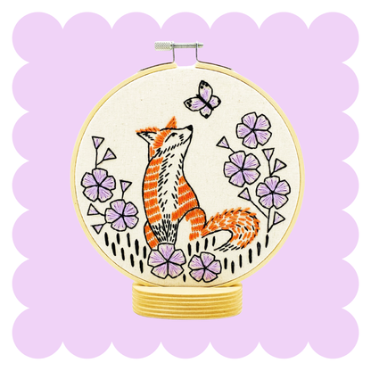 Fox in Phlox - Complete Embroidery Kit