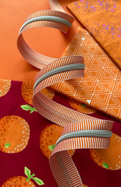 Wide Stripe Zipper Tape with Nickel - Various Colours