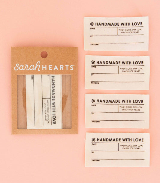 Quilt Info Large Write-In Organic Cotton Sewing Labels by Sarah Hearts