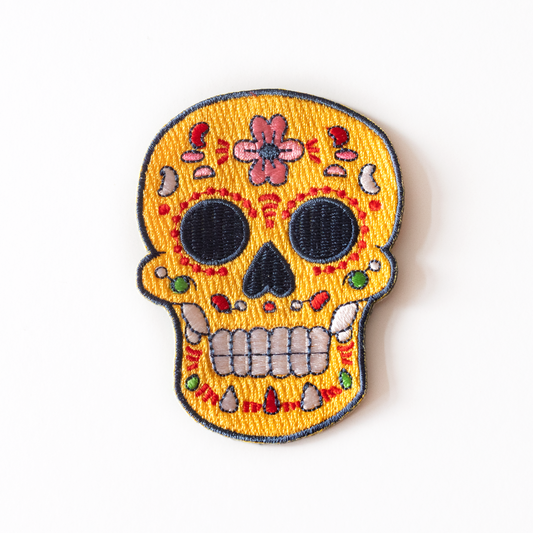 Day of the Dead Skull Iron-On Patch