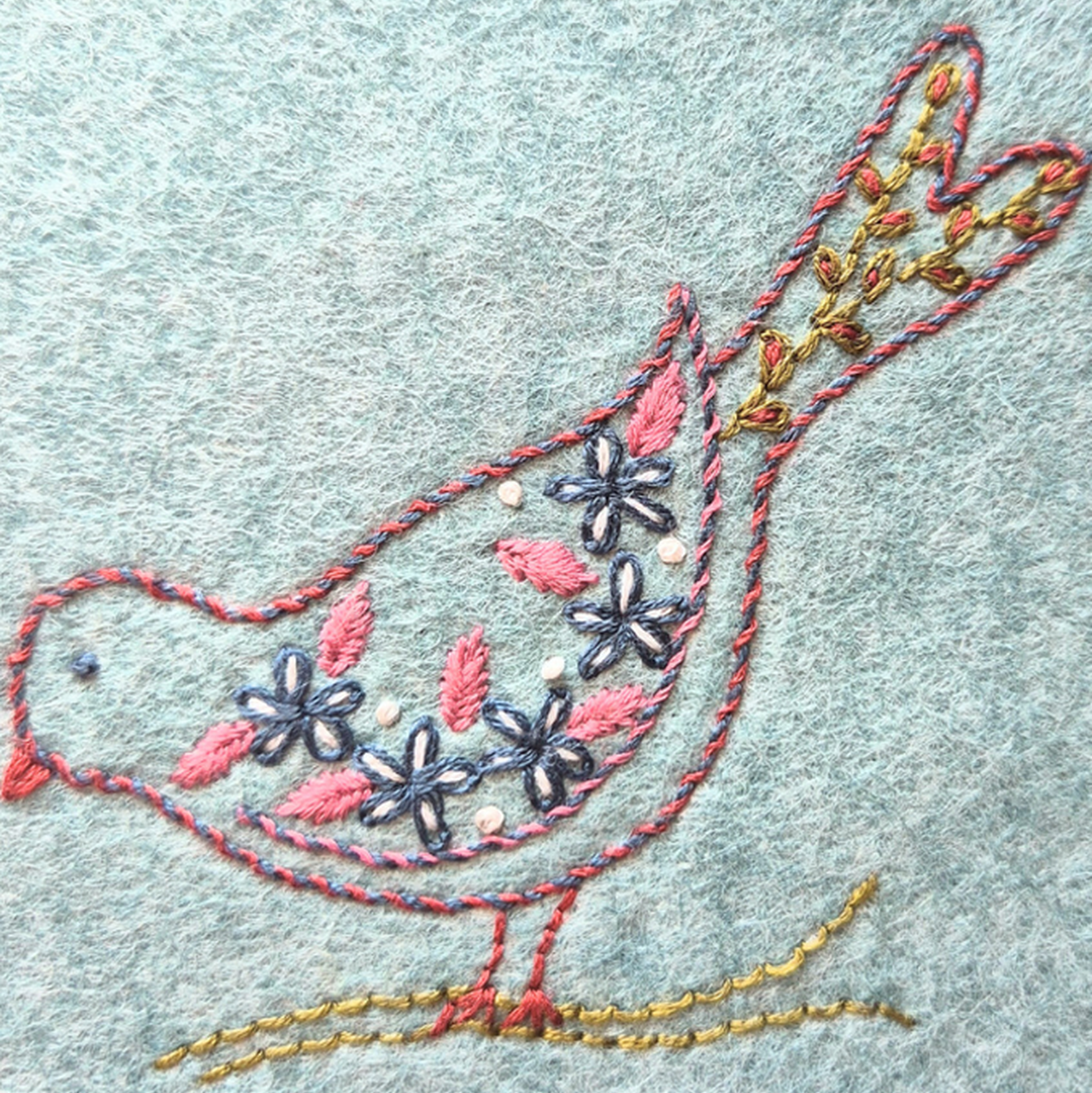Stick and Stitch Embroidery by Corinne Lapierre (Folk Birds or Folk Flowers)