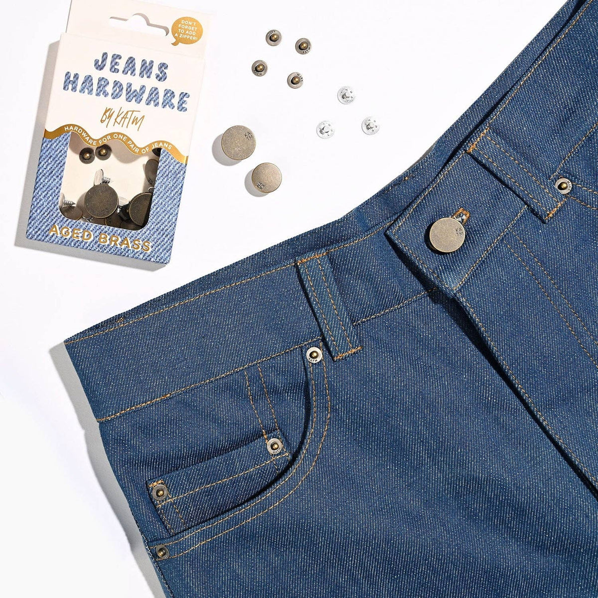 Jeans Hardware Kit | Aged Brass, Pewter & Matte Black