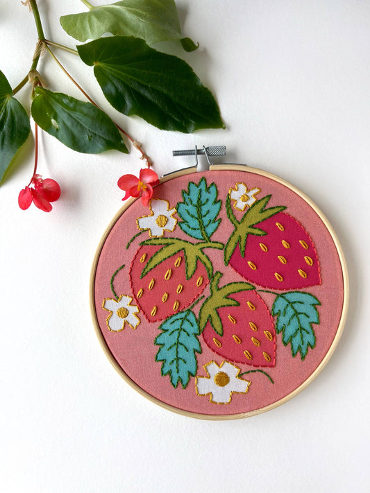 Strawberries - Embroidery Kit - Beginners