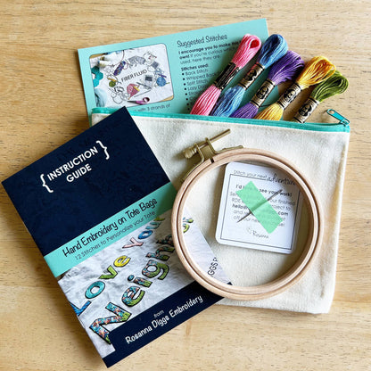 Fiber Fluid Tote Bag -  Embroidery Kit