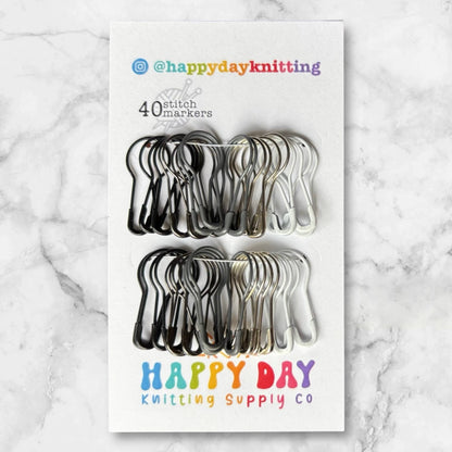 40 Locking Bulb Pin Stitch Markers - Happy Day Knitting