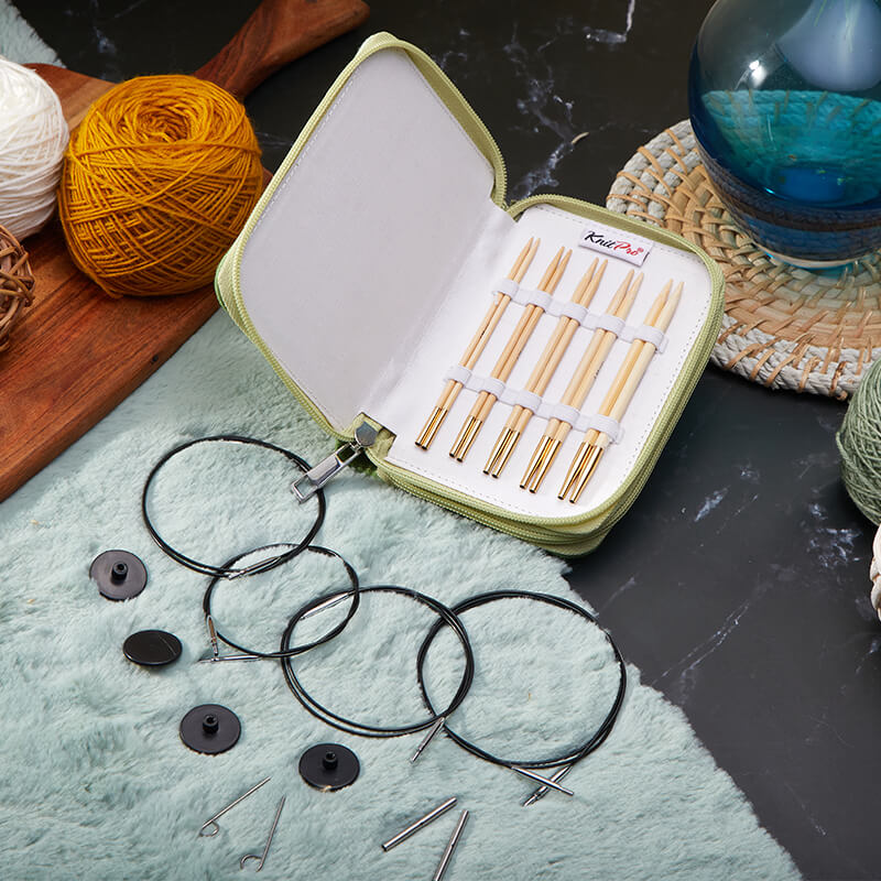 Bamboo Starter Interchangeable Circular Needle Set (13cm/5")