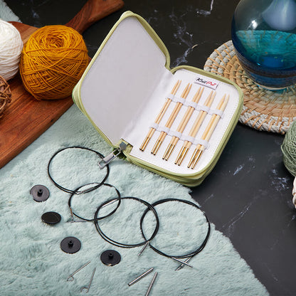 Bamboo Starter Interchangeable Circular Needle Set (13cm/5")