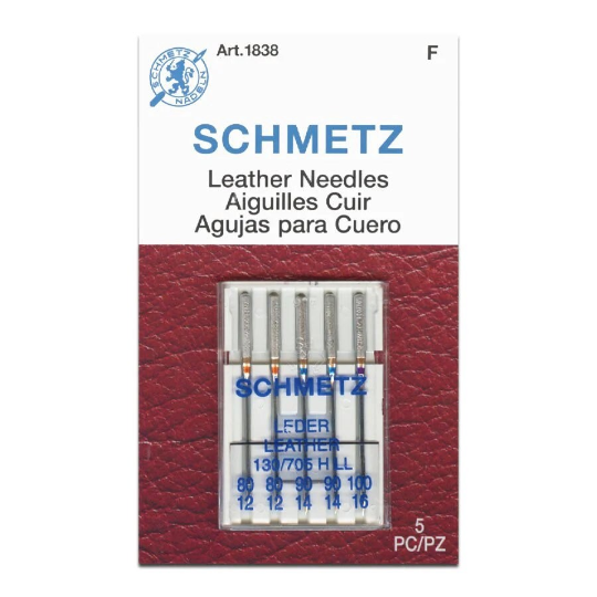 Schmetz Leather Needles | 5 Count | Assorted Size 80, 90,100