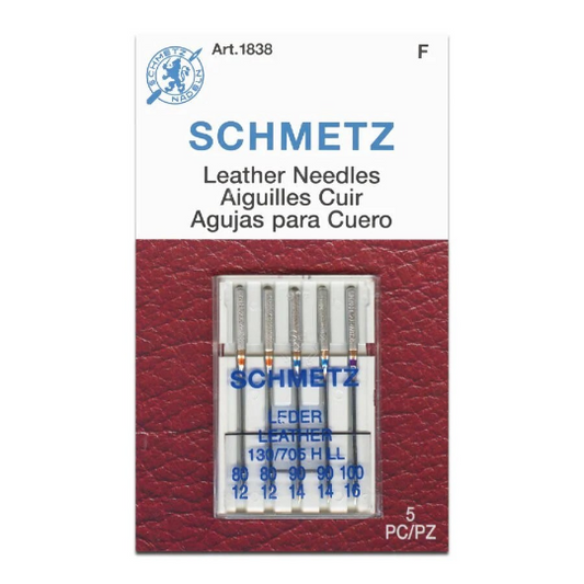 Schmetz Leather Needles | 5 Count | Assorted Size 80, 90,100