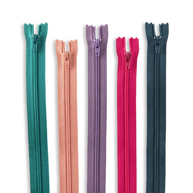 YKK #3 Nylon Coil Non-Separating Zippers - 9", 14" & 24" (Various Colours)