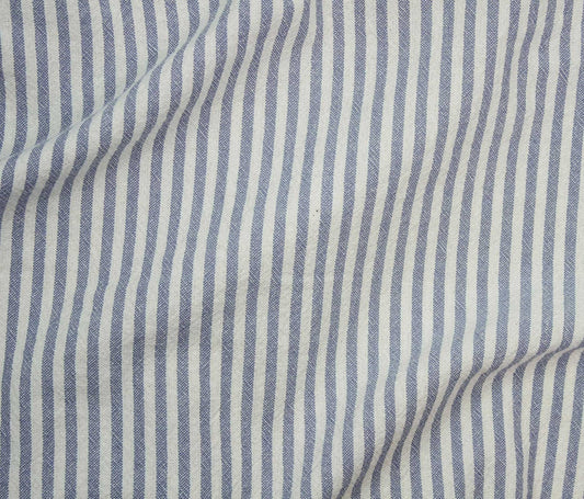 Organic Stripes Cotton - Powder Blue (Per ½ Meter)